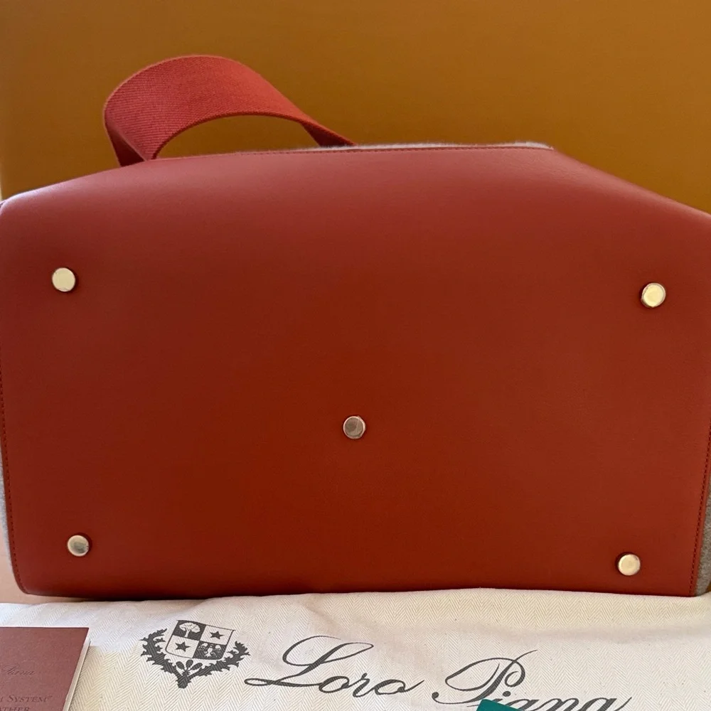 LORO PIANA Happy Day large leather-trimmed felt tote - Picture 5 of 14